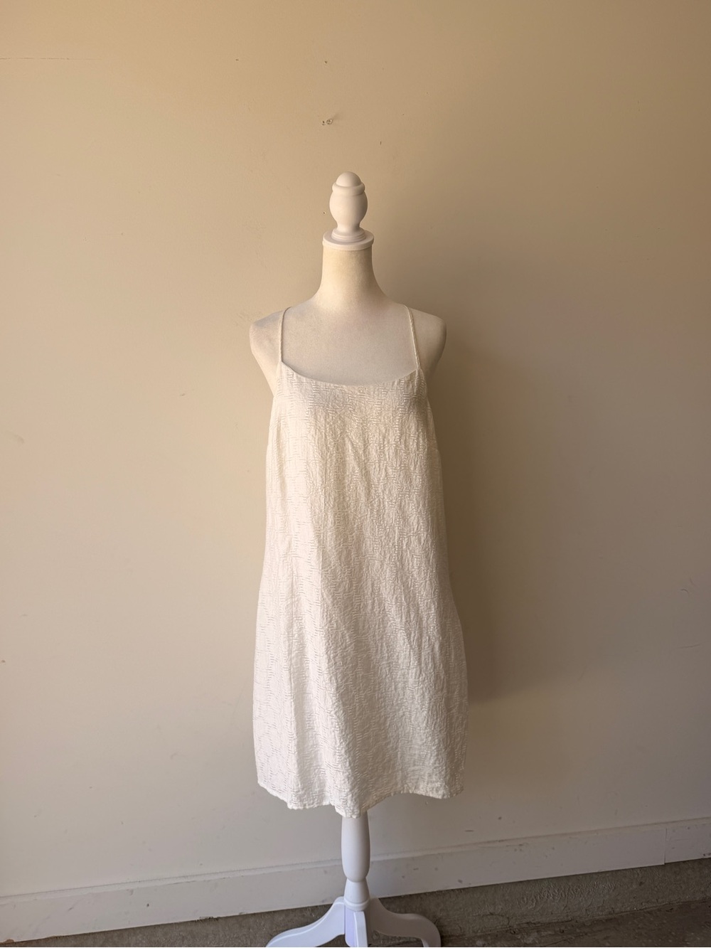 1. State Cream Textured Slip Dress - Sleeveless Mini